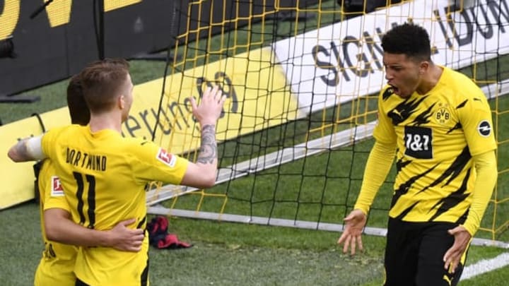 Jadon Sancho scored a brace to seal an important win for Borussia Dortmund (Photo by MARTIN MEISSNER/POOL/AFP via Getty Images)