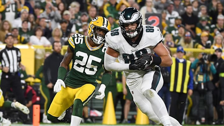 Dallas Goedert (Photo by Stacy Revere/Getty Images)