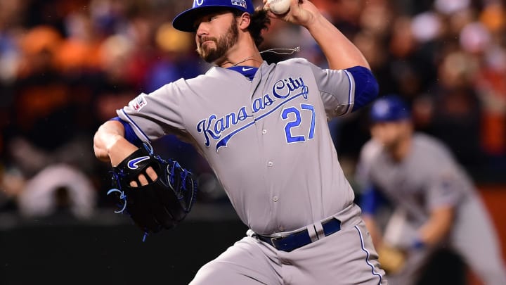 Brandon Finnegan #27 of the Kansas City Royals (Photo by Patrick Smith/Getty Images)