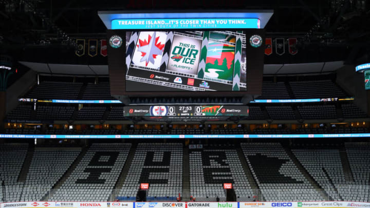 ST. PAUL, MN - APRIL 15: A general view of Xcel Energy Center before game 3 of a round one Stanley Cup Playoff matchup between the Minnesota Wild and Winnipeg Jets on April 15, 2018 at Xcel Energy Center in St. Paul, MN. The Wild defeated the Jets 6-2. (Photo by Nick Wosika/Icon Sportswire via Getty Images)
