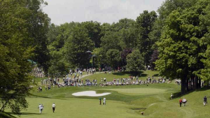 The 11th hole challenges PGA Tour veterans during first-round play in The Memorial Tournament, June 3, 2004 in Dublin, Ohio. Scenic Golf (Photo by A. Messerschmidt/Getty Images) *** Local Caption ***