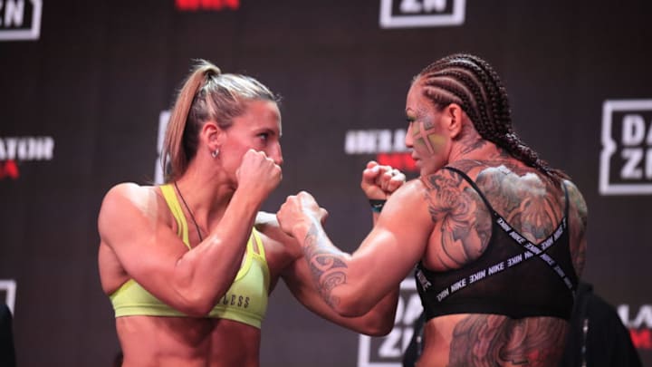 Julia Budd vs. Cris Cyborg Justino (photo by Amy Kaplan/FanSided)