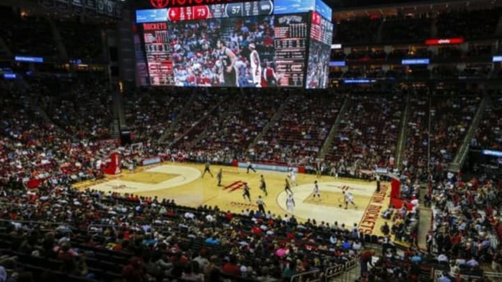 Oct 24, 2014; Houston, TX, USA; A general view of the Toyota Center during the third quarter of the game between the Houston Rockets and the San Antonio Spurs. Mandatory Credit: Troy Taormina-USA TODAY Sports