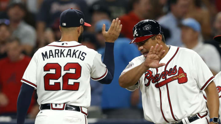 ATLANTA, GA - AUGUST 04: Right fielder Nick Markakis