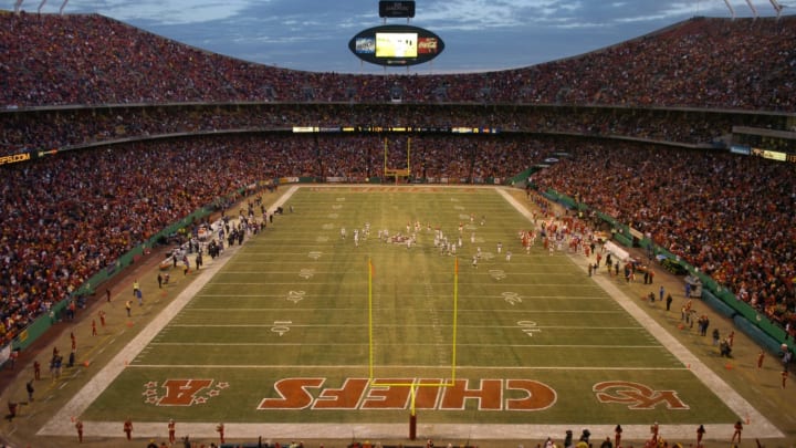 Arrowhead Stadium during Kansas City Chiefs game . (Photo by Kirby Lee/Getty Images)