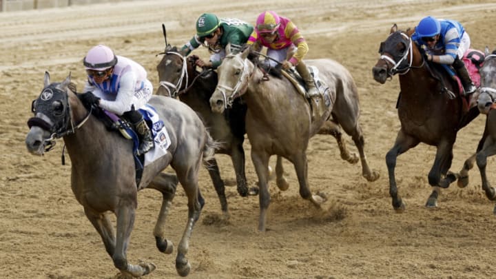 Arcangelo with Javier Castellano up wins the 155th Running of the Belmont Stakes. (Sarah Stier/Getty Images)