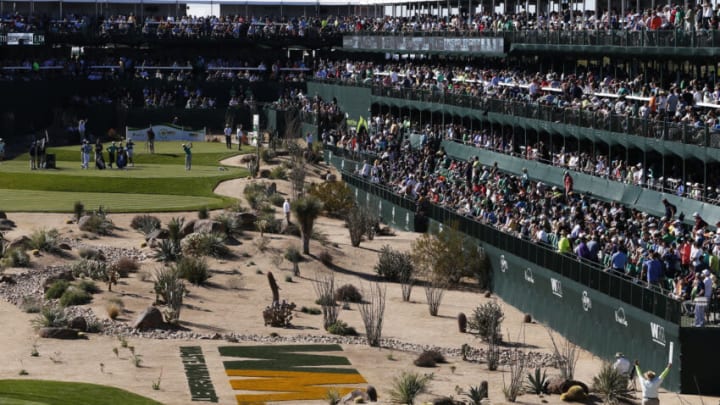 SCOTTSDALE, AZ - FEBRUARY 06: Kyle Stanley tees off on the 16th hole during the third round of the Waste Management Phoenix Open at TPC Scottsdale on February 6, 2016 in Scottsdale, Arizona. (Photo by Christian Petersen/Getty Images)