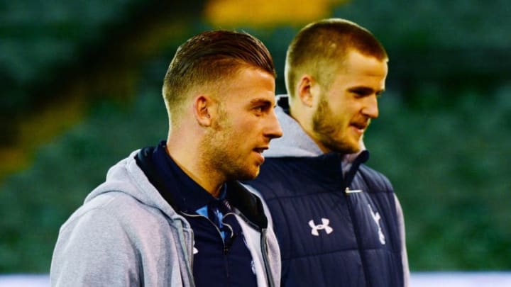 NORWICH, ENGLAND - FEBRUARY 02: Toby Alderweireld (L) and Eric Dier (R) of Tottenham Hotspur are seen prior to the Barclays Premier League match between Norwich City and Tottenham Hotspur at Carrow Road on February 2, 2016 in Norwich, England. (Photo by Tony Marshall/Getty Images)