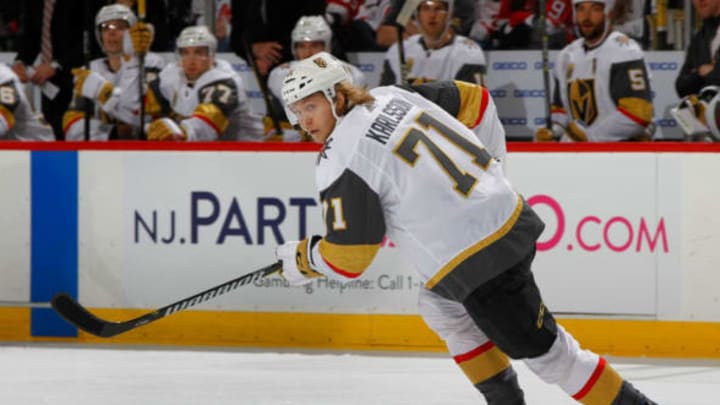 NEWARK, NJ – MARCH 04: Former Ducks center William Karlsson