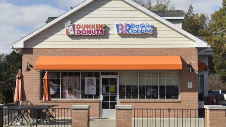 KINGSTON, UNITED STATES - 2020/10/31: Dunkin' Donuts store in Kingston.Dunkin Donuts / Baskin Robbins has been bought by Inspire brands which own Buffalo Wild Wings and Arby's. (Photo by Aimee Dilger/SOPA Images/LightRocket via Getty Images)