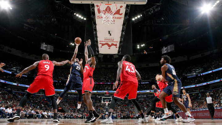 NEW ORLEANS, LA – MARCH 8: Darius Miller #21 of the New Orleans Pelicans shoots the ball during the game against the Toronto Raptors on March 9, 2019 at the Smoothie King Center in New Orleans, Louisiana. NOTE TO USER: User expressly acknowledges and agrees that, by downloading and or using this Photograph, user is consenting to the terms and conditions of the Getty Images License Agreement. Mandatory Copyright Notice: Copyright 2019 NBAE (Photo by Layne Murdoch Jr./NBAE via Getty Images)