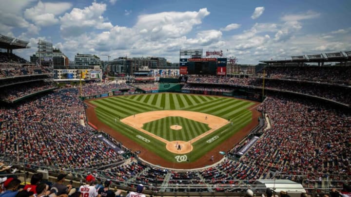Jul 4, 2021; Washington, District of Columbia, USA; A general view of the stadium during the game between the Washington Nationals and the Los Angeles Dodgers at Nationals Park. Mandatory Credit: Scott Taetsch-USA TODAY Sports
