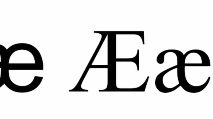 The sans serif and serif versions of the letter Ash in both upper and lowercase.