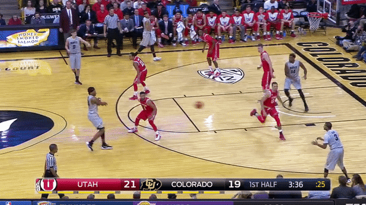 Utah @ Colorado - Poeltl defending in post, again sealed off by man, gives up the bucket and the fouls