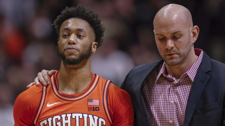 WEST LAFAYETTE, IN – JANUARY 21: Alan Griffin #0 of the Illinois Fighting Illini walks off the court after being ejected during the game against the Purdue Boilermakers at Mackey Arena on January 21, 2020 in West Lafayette, Indiana. (Photo by Michael Hickey/Getty Images)