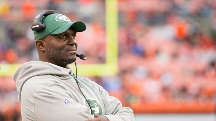 Oct 30, 2016; Cleveland, OH, USA; New York Jets head coach Todd Bowles during the second half against the Cleveland Browns at FirstEnergy Stadium. The Jets won 31-28. Mandatory Credit: Scott R. Galvin-USA TODAY Sports