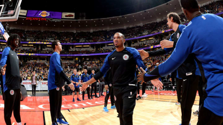ANAHEIM, CA - OCTOBER 6: Avery Bradley #11 of the LA Clippers gets introduced before the game against the Los Angeles Lakers on October 6, 2018 at Honda Center in Anaheim, California. NOTE TO USER: User expressly acknowledges and agrees that, by downloading and/or using this Photograph, user is consenting to the terms and conditions of the Getty Images License Agreement. Mandatory Copyright Notice: Copyright 2018 NBAE (Photo by Andrew D. Bernstein/NBAE via Getty Images)