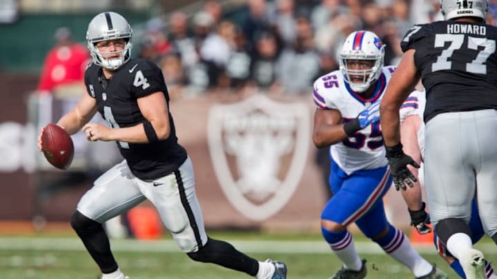 OAKLAND, CA - DECEMBER 4: Quarterback Derek Carr