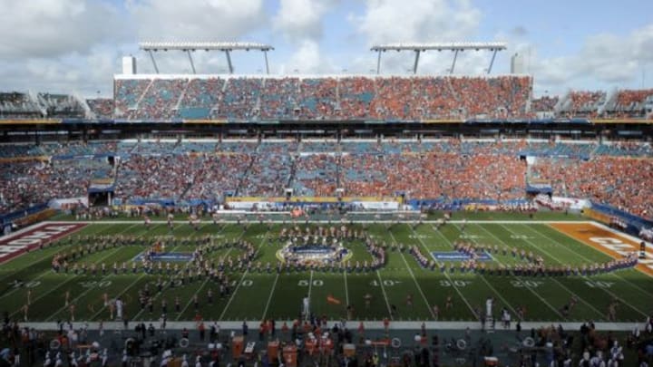 Dec 31, 2015; Miami Gardens, FL, USA; The Clemson Tigers band performs prior to the 2015 CFP semifinal at the Orange Bowl at Sun Life Stadium. Mandatory Credit: Tommy Gilligan-USA TODAY Sports