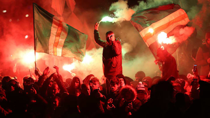 GLASGOW, SCOTLAND - DECEMBER 13: Celtic fans are seen ahead of the UEFA Europa League Group B match between Celtic and RB Salzburg at Celtic Park on December 13, 2018 in Glasgow, United Kingdom. (Photo by Ian MacNicol/Getty Images)