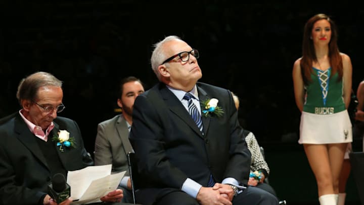 Milwaukee, WI - MARCH 17: During halftime Jim Paschke celebrates 30 years with the Milwaukee Bucks during the game against the Memphis Grizzlies on March 17, 2016 at the BMO Harris Bradley Center in Milwaukee, Wisconsin. NOTE TO USER: User expressly acknowledges and agrees that, by downloading and or using this Photograph, user is consenting to the terms and conditions of the Getty Images License Agreement. Mandatory Copyright Notice: Copyright 2016 NBAE (Photo by Gary Dineen/NBAE via Getty Images)