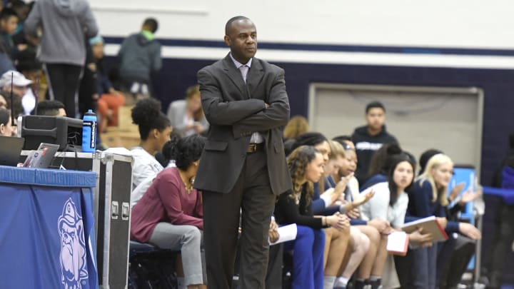 WASHINGTON, DC – FEBRUARY 23: Head coach James Howard of the Georgetown Hoyas looks on during a woman’s college basketball game against the Creighton Bluejays at McDonough Arena on February 23, 2018 in Washington, DC. The Hoyas won 70-67. Photo by Mitchell Layton/Getty Images)