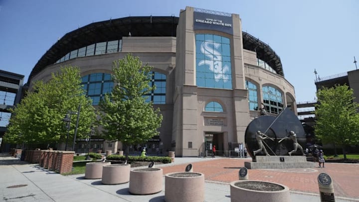 CHICAGO, IL - MAY 14: A general view of the exterior of Guaranteed Rate Field as the Chicago White Sox take on the San Diego Padres on May 14, 2017 in Chicago, Illinois. (Photo by Jonathan Daniel/Getty Images)