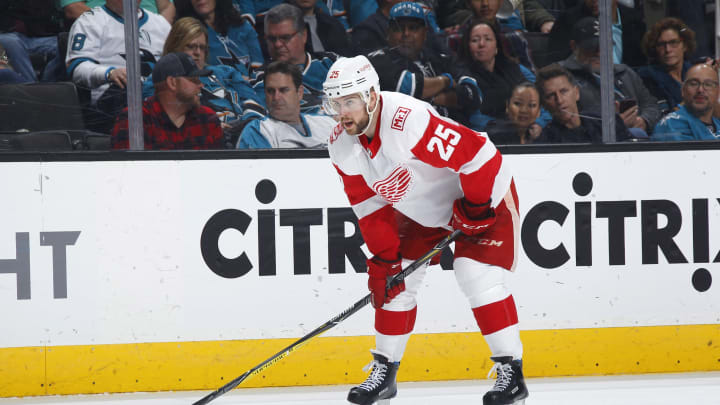 SAN JOSE, CA – MARCH 12: Mike Green #25 of the Detroit Red Wings skates against the San Jose Sharks at SAP Center on March 12, 2018 in San Jose, California. (Photo by Rocky W. Widner/NHL/Getty Images)