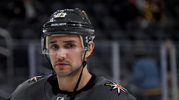 LAS VEGAS, NEVADA – FEBRUARY 20: Alec Martinez #23 of the Vegas Golden Knights warms up before a game against the Tampa Bay Lightning at T-Mobile Arena on February 20, 2020 in Las Vegas, Nevada. The Golden Knights defeated the Lightning 5-3. (Photo by Ethan Miller/Getty Images)