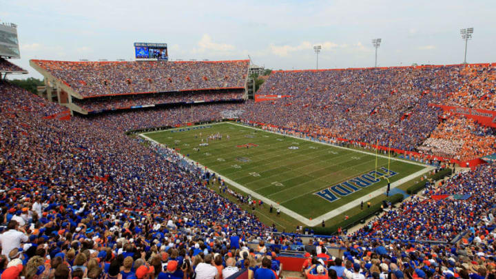 GAINESVILLE, FL - SEPTEMBER 17: A general view of Ben Hill Griffin Stadium as seen during a game between the Florida Gators and the Tennessee Volunteers at Ben Hill Griffin Stadium on September 17, 2011 in Gainesville, Florida. (Photo by Sam Greenwood/Getty Images)