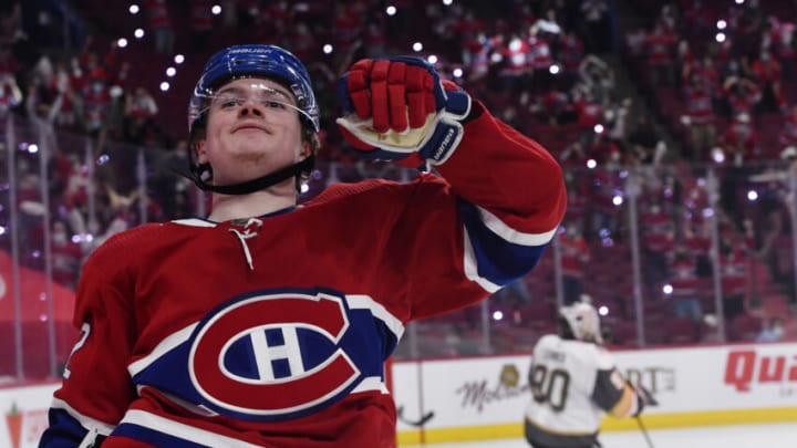 Jun 24, 2021; Montreal, Quebec, CAN; Montreal Canadiens Cole Caufield. Mandatory Credit: Eric Bolte-USA TODAY Sports