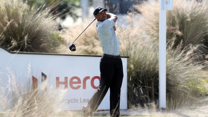 NASSAU, BAHAMAS - NOVEMBER 29: Tiger Woods of the United States tees off on the third hole during round one of the Hero World Challenge at Albany, Bahamas on November 29, 2018 in Nassau, Bahamas. (Photo by Rob Carr/Getty Images)
