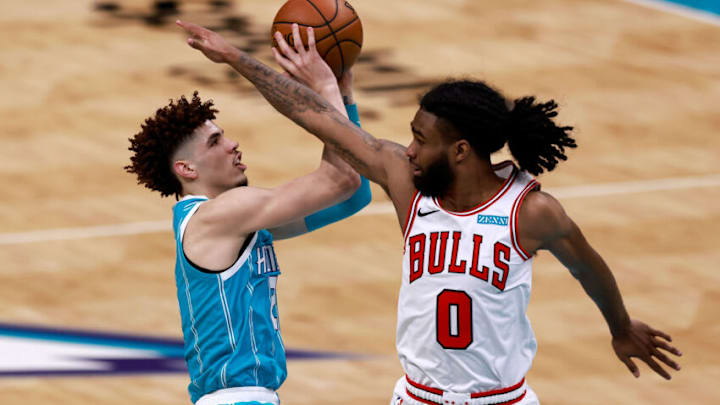 LaMelo Ball, Coby White, Chicago Bulls (Photo by Grant Halverson/Getty Images)
