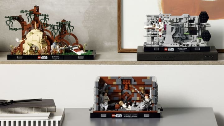 Discover LEGO's new Star Wars Death Star Trash Compactor, Trench Run, and Dagobah Jedi Training Diorama sets.
