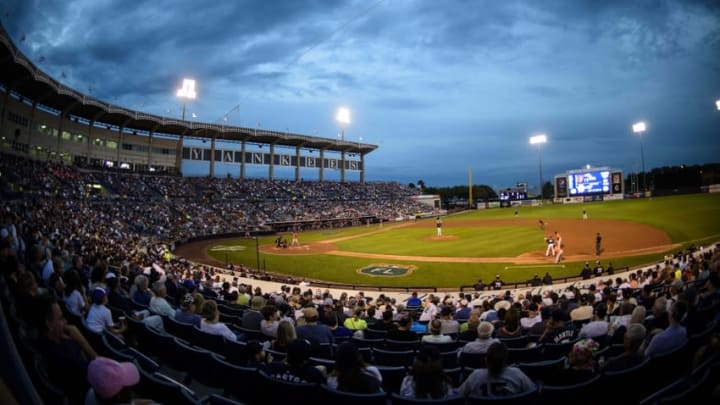 Mar 18, 2016; Tampa, FL, USA; A view of the field during the game between the New York Yankees and the Baltimore Orioles at George M. Steinbrenner Field. Mandatory Credit: Jerome Miron-USA TODAY Sports