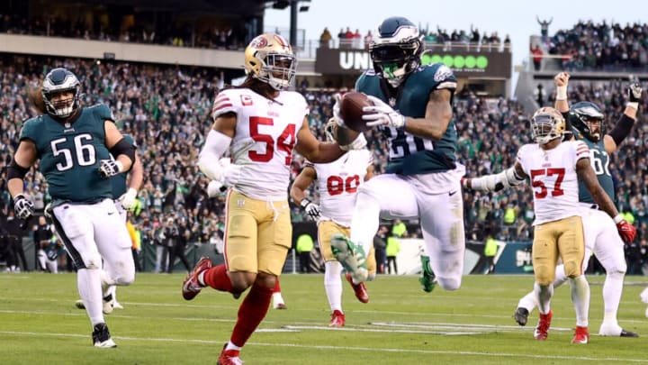 Miles Sanders #26 of the Philadelphia Eagles (Photo by Tim Nwachukwu/Getty Images)