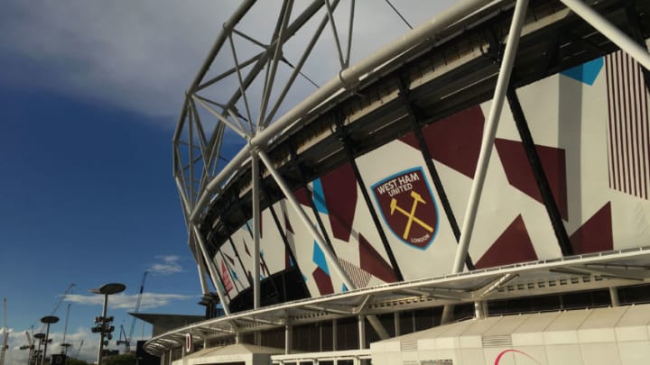 LONDON, ENGLAND - SEPTEMBER 11: (EDITORS NOTE: This image was taken on a smartphone) A general view outside the stadium prior to the Premier League match between West Ham United and Huddersfield Town at London Stadium on September 11, 2017 in London, England. (Photo by Julian Finney/Getty Images)