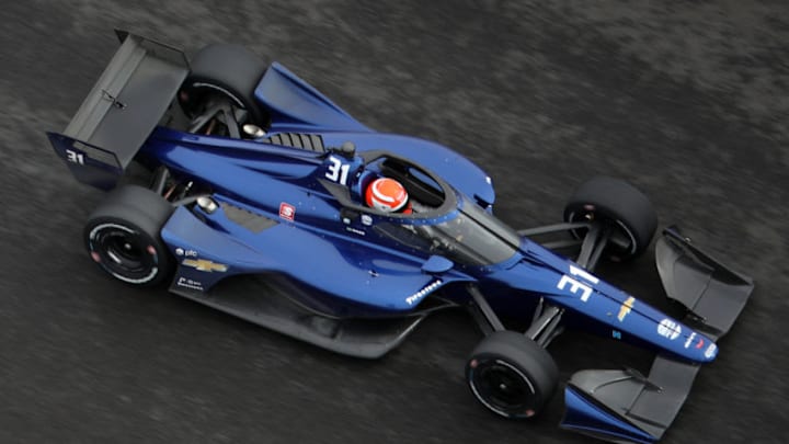 AUSTIN, TEXAS - FEBRUARY 12: Felipe Nasr, driver of the #31 Carlin Chevrolet, drives during NTT IndyCar Series testing at Circuit of The Americas on February 12, 2020 in Austin, Texas. (Photo by Chris Graythen/Getty Images)