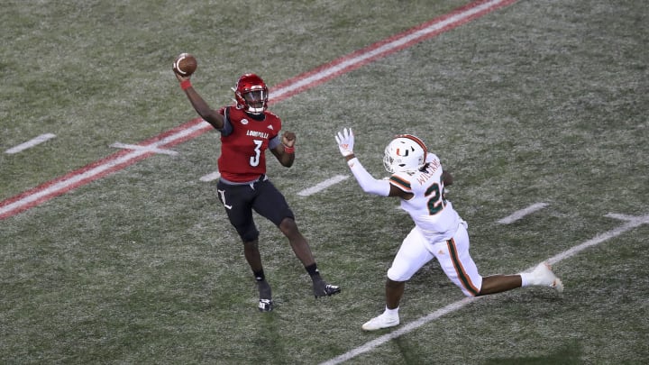 Malik Cunningham, Louisville football (Photo by Andy Lyons/Getty Images)