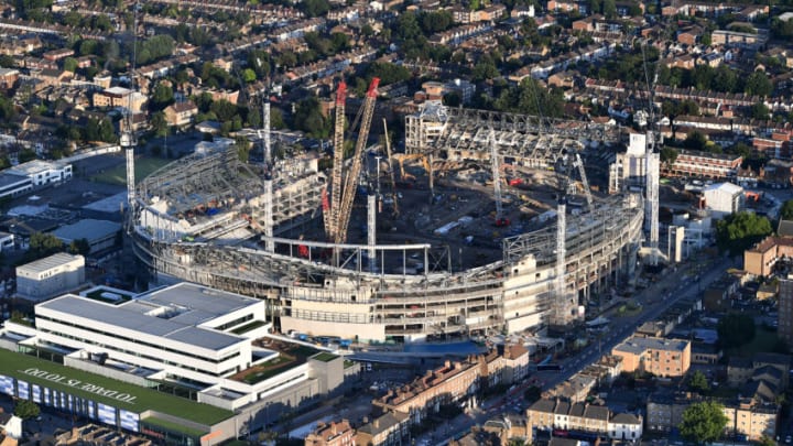 LONDON, ENGLAND - JULY 12: An aerial view of the White Hart Lane stadium as construction work continues on July 12, 2017 in London, England. (Photo by Dan Mullan/Getty Images)