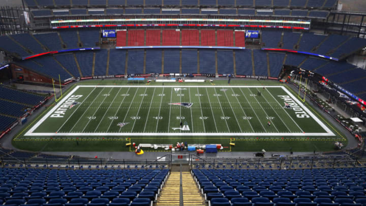 FOXBOROUGH, MASSACHUSETTS - OCTOBER 27: A General view of Gillette Stadium before the game between the New England Patriots and the Cleveland Browns at Gillette Stadium on October 27, 2019 in Foxborough, Massachusetts. (Photo by Omar Rawlings/Getty Images)