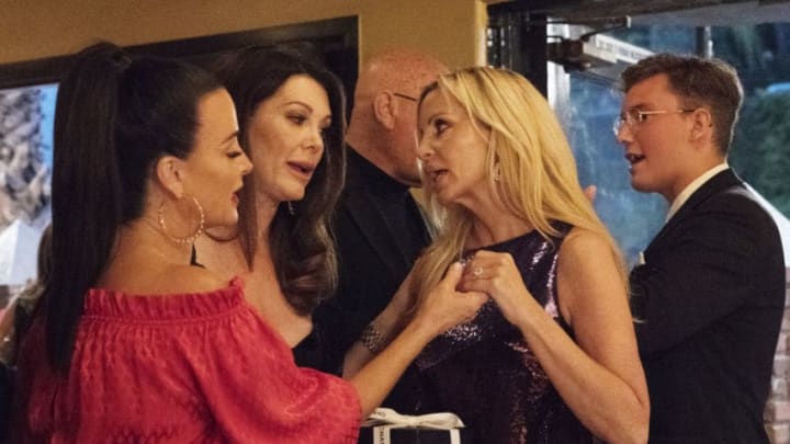 THE REAL HOUSEWIVES OF BEVERLY HILLS -- Episode 906 -- Pictured: (l-r) Kyle Richards, Lisa Vanderpump, Camille Grammer -- (Photo by: Isabella Vosmikova/Bravo)