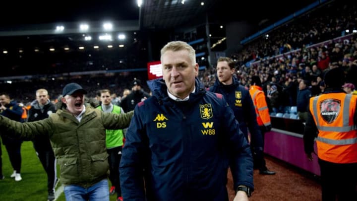 BIRMINGHAM, ENGLAND - JANUARY 28: Dean Smith head coach of Aston VIlla during the Carabao Cup Semi Final match between Aston Villa and Leicester City at Villa Park on January 28, 2020 in Birmingham, England. (Photo by Neville Williams/Aston Villa FC via Getty Images)