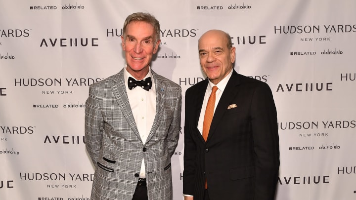 NEW YORK, NY – JANUARY 22: Bill Nye (L) and Robert Picardo attend relaunch of New York lifestyle magazine AVENUE at Hudson Yards on January 22, 2020 in New York City. (Photo by Slaven Vlasic/Getty Images for AVENUE)