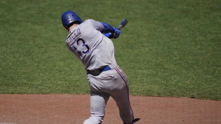 Joey Gallo #13 of the Texas Rangers . (Photo by Thearon W. Henderson/Getty Images)