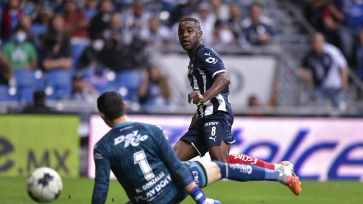 Joel Campbell slots home Monterrey's second goal to help the Rayados win their third straight Liga MX game in a row. (Photo by Azael Rodriguez/Getty Images)