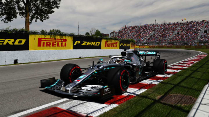 MONTREAL, QUEBEC - JUNE 08: Lewis Hamilton of Great Britain driving the (44) Mercedes AMG Petronas F1 Team Mercedes W10 on track during qualifying for the F1 Grand Prix of Canada at Circuit Gilles Villeneuve on June 08, 2019 in Montreal, Canada. (Photo by Mark Thompson/Getty Images)