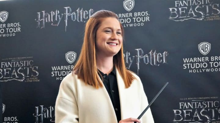 LOS ANGELES , CA - DECEMBER 07: Actress Bonnie Wright attends the opening ceremony of the The "J.K Rowling's Wizarding World: Harry Potter and Fantastic Monsters" exhibition, where the costumes and objects of the movie "Fantastic Beasts and Where to Find Them" are displayed at Warner Bros. Studio Tour Hollywood in Los Angeles, California on December 07, 2016. The exhibition will be opened for visitors on December 9. (Photo by Mintaha Neslihan Eroglu/Anadolu Agency/Getty Images)