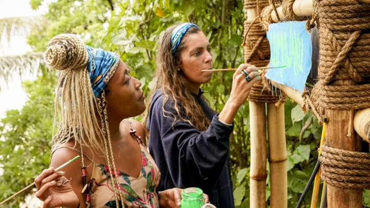 Merge tribe flag painting Survivor Island of the Idols episode 8