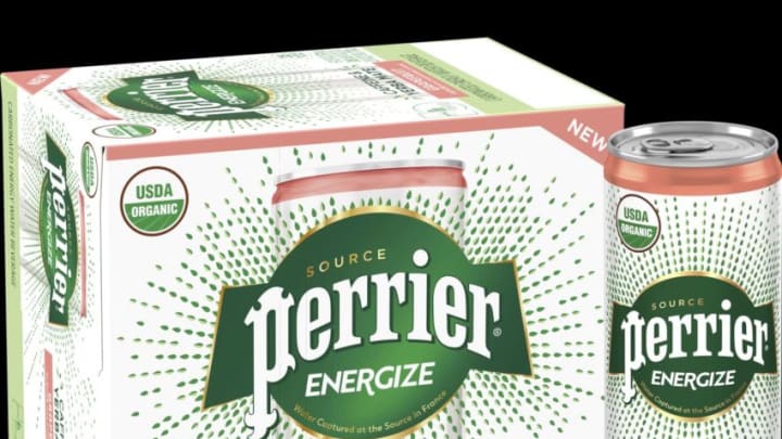Perrier Energize Grapefruit Fridgepack and can. Image courtesy of Perrier